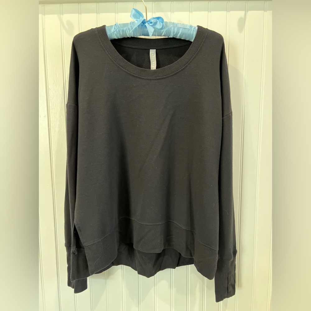 Athleta fleece Coaster Luxe split hem sweatshirt